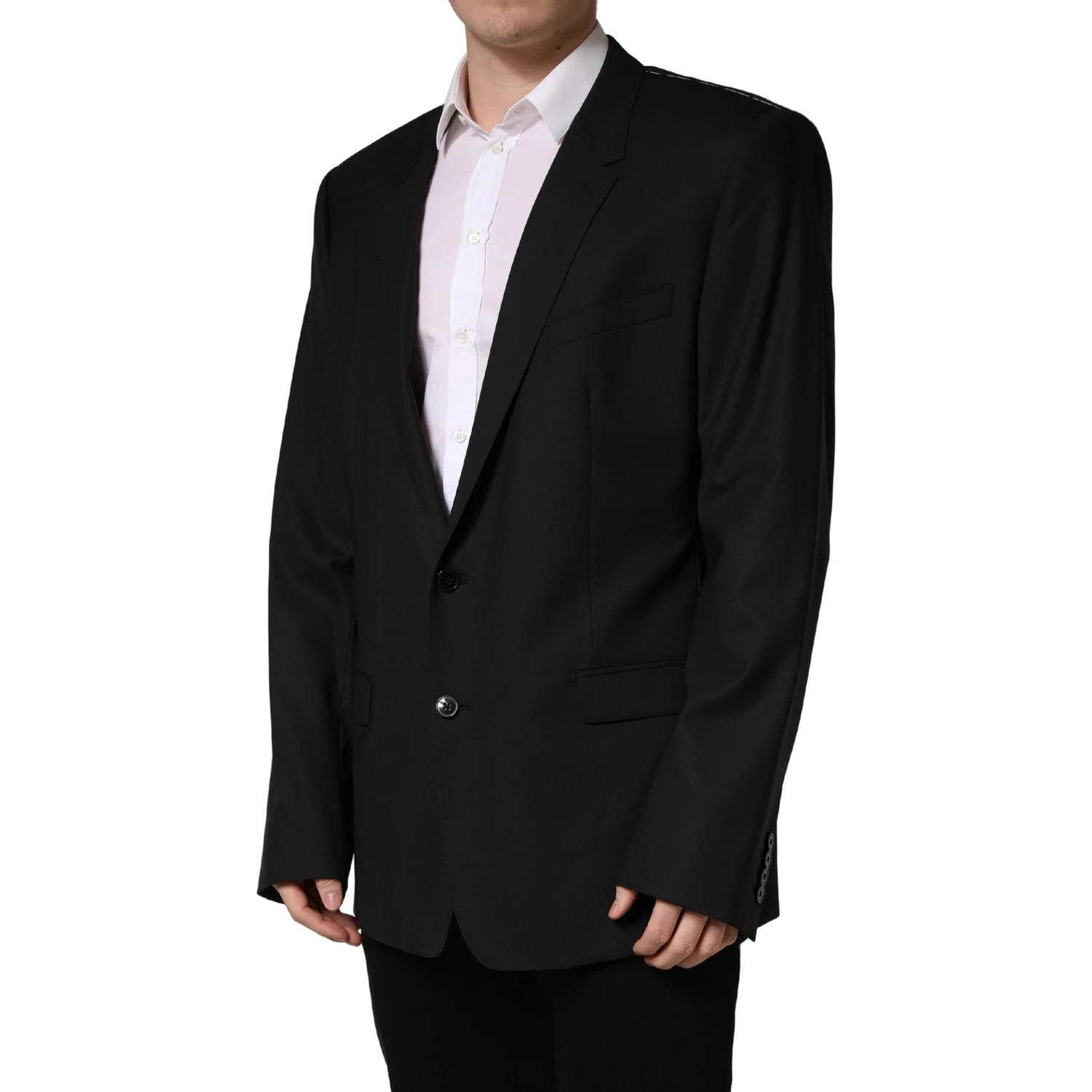 Black Single Breasted 2 Button Suit Jacket