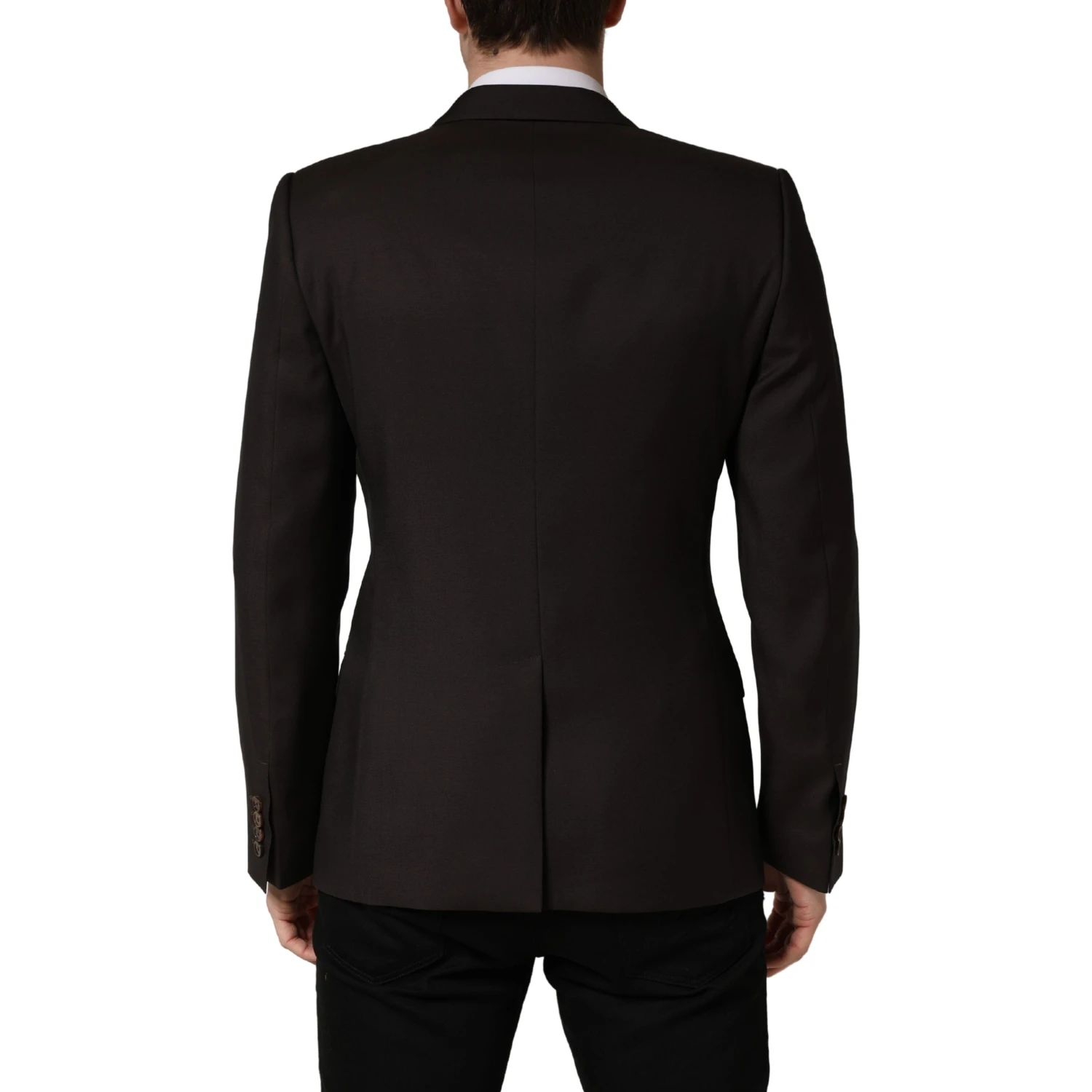Dark Violet Wool Double Breasted Suit Jacket