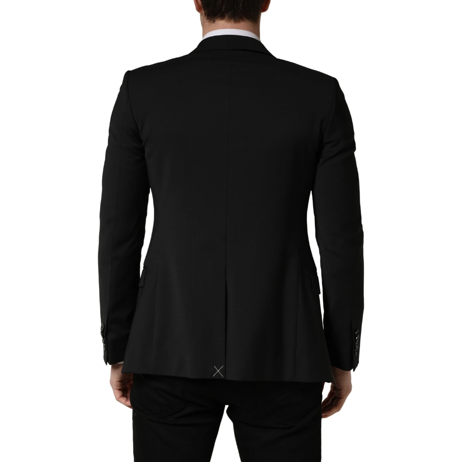 Black Polyester 2 Buttons Men Suit Jacket