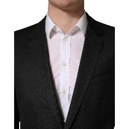 Black Wool 2 Buttons Formal 2 Piece Suit