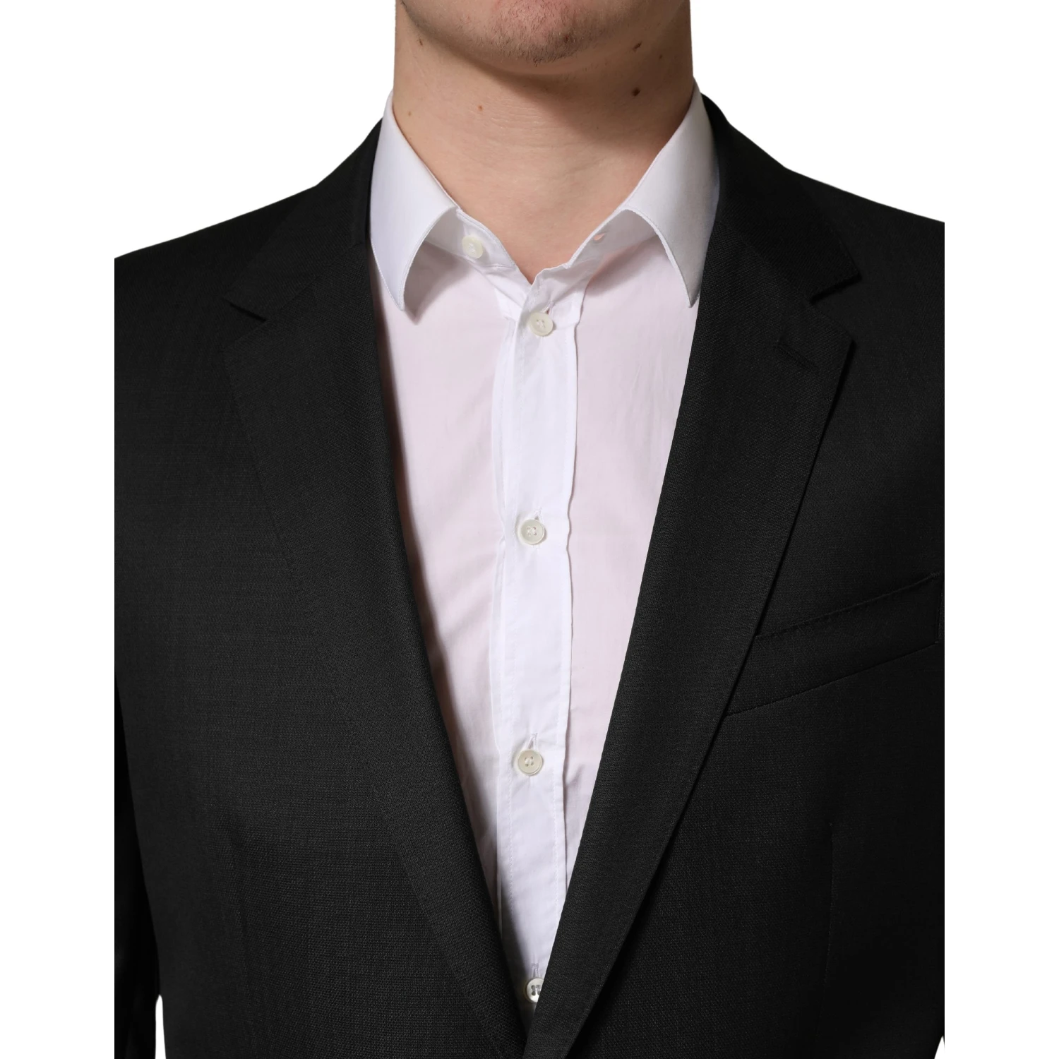 Black Wool 2 Buttons Formal 2 Piece Suit