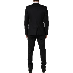 Black Wool 2 Buttons Formal 3 Piece Men Suit