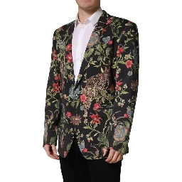 Multicolor Floral Leopard 1 Button Men Suit Jacket