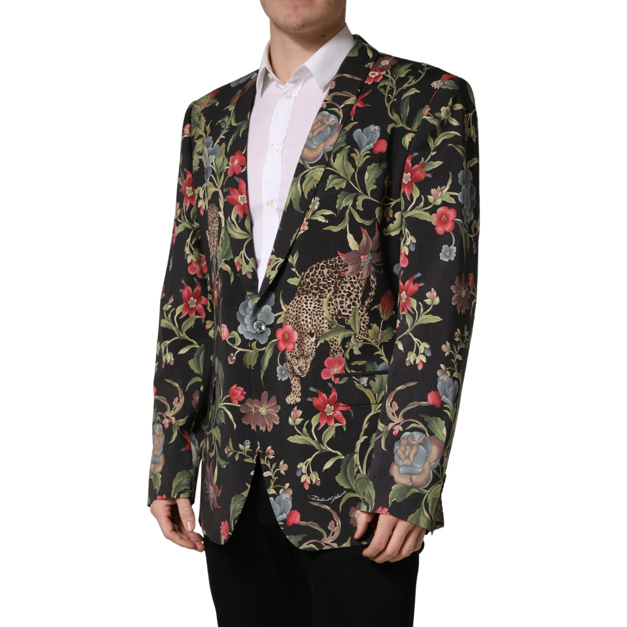 Multicolor Floral Leopard 1 Button Men Suit Jacket