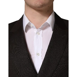 Dark Violet Wool Double Breasted Suit Jacket