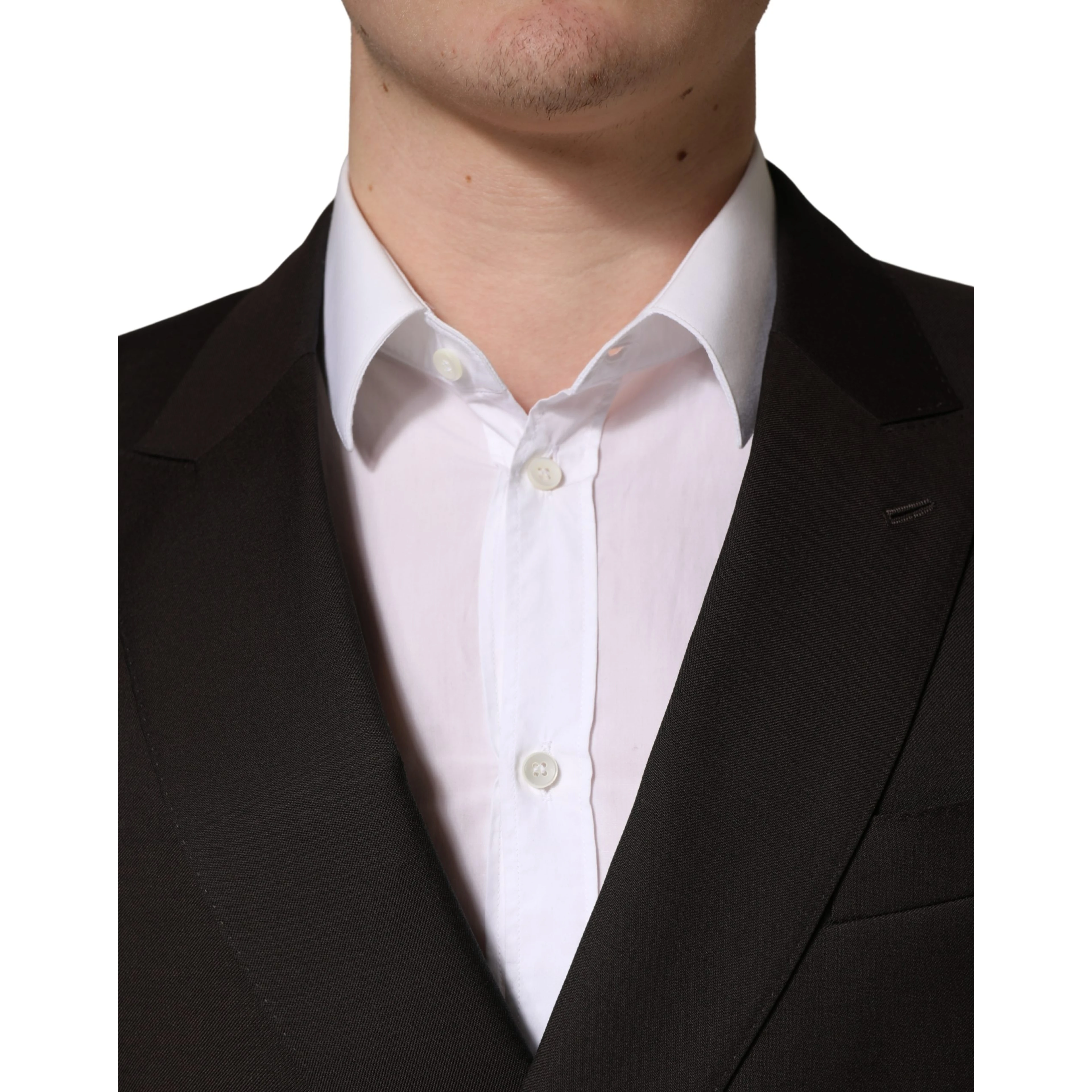 Dark Violet Wool Double Breasted Suit Jacket