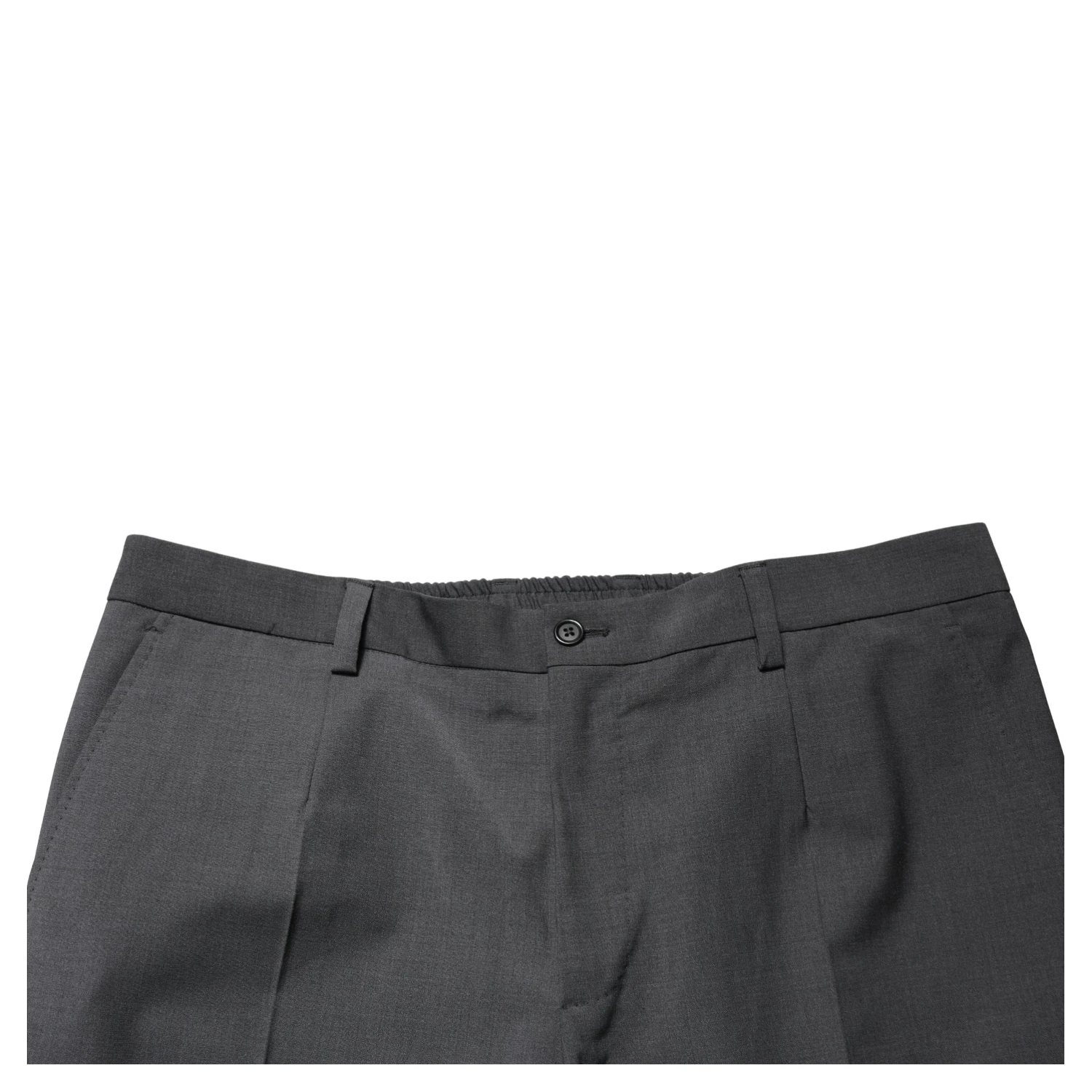 Dark Gray Wool Cropped Chino Trouser Pants
