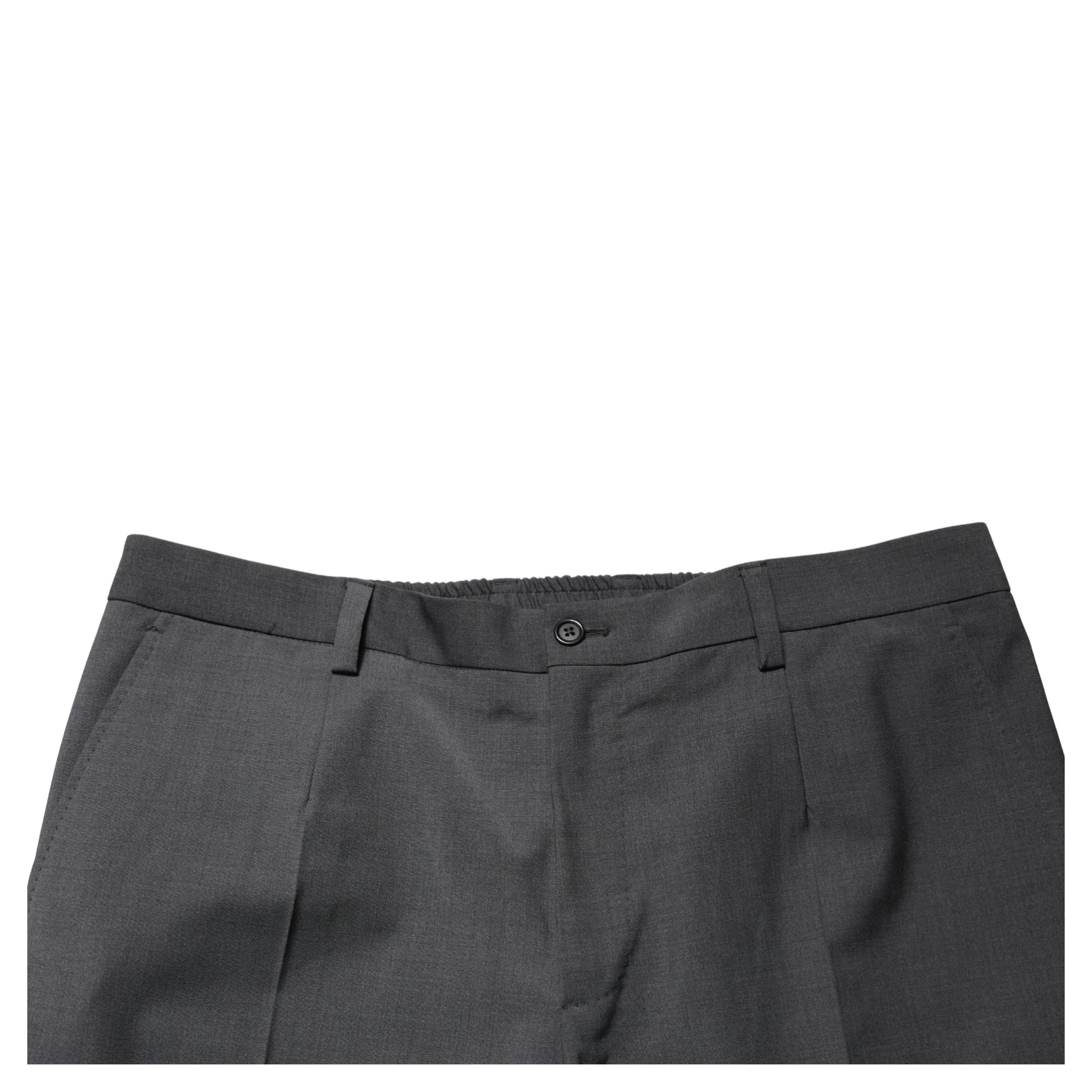 Dark Gray Wool Cropped Chino Trouser Pants