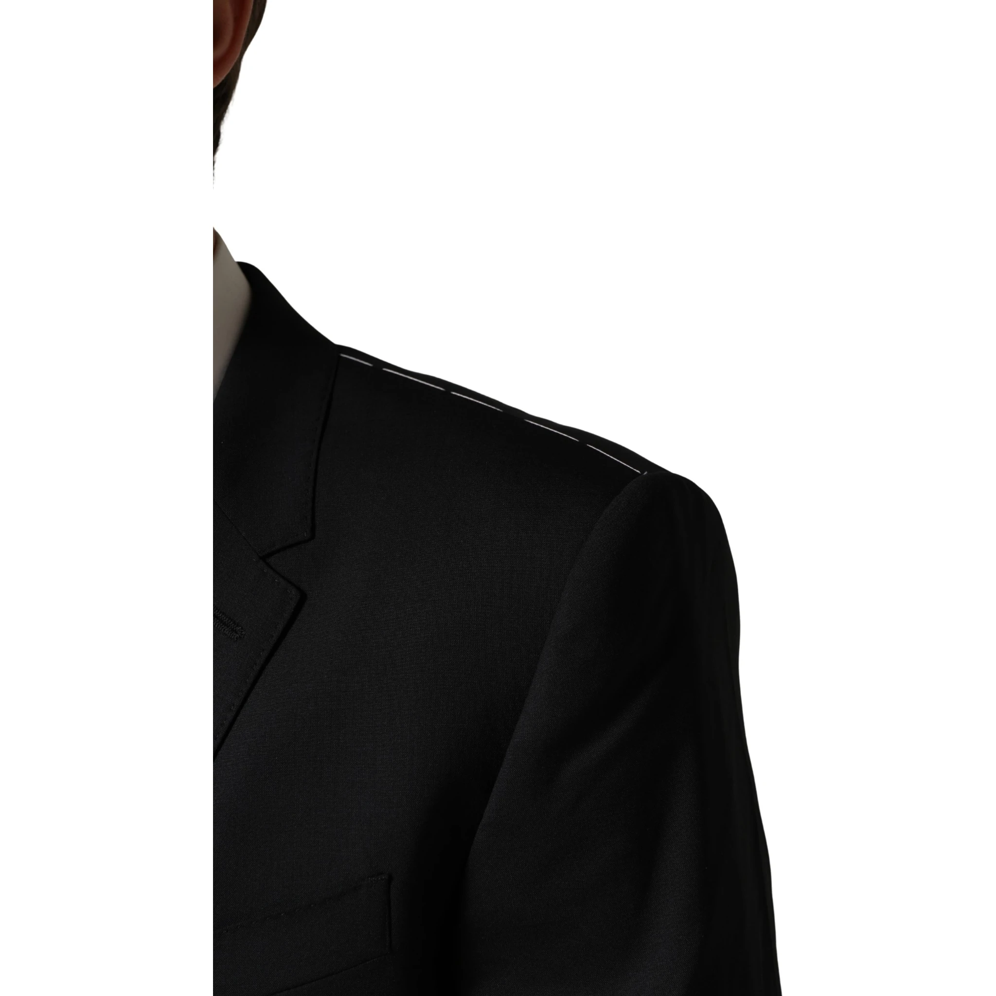 Black Wool Slim Fit Formal 3 Piece Men Suit