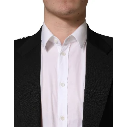 Black Polyester 2 Buttons Men Suit Jacket