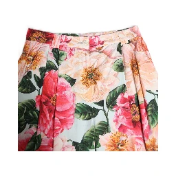 Multicolor Floral High Waist Cropped Pants