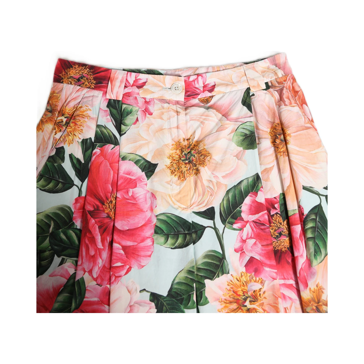 Multicolor Floral High Waist Cropped Pants