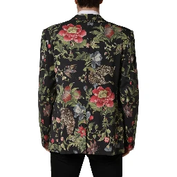Multicolor Floral Leopard 1 Button Men Suit Jacket
