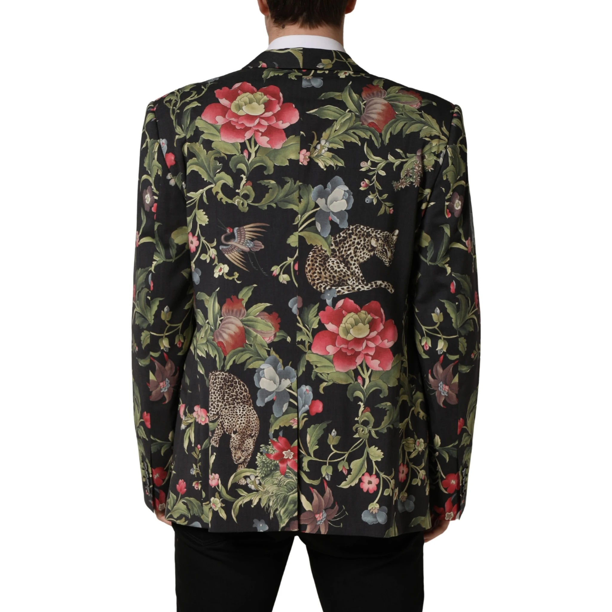 Multicolor Floral Leopard 1 Button Men Suit Jacket