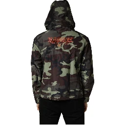 Multicolor Camouflage Hooded Bomber Jacket