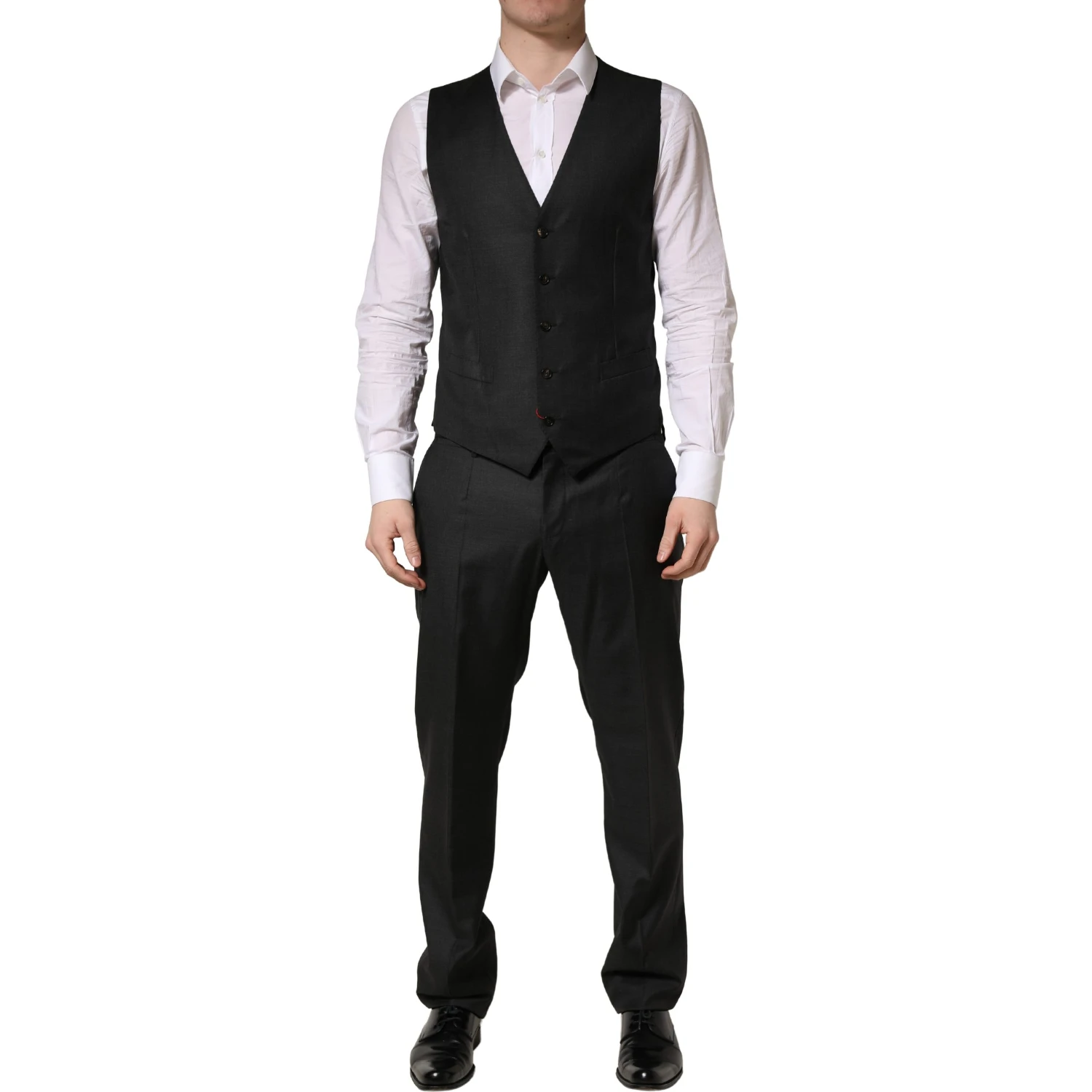 Black Wool Slim Fit Formal 3 Piece Men Suit