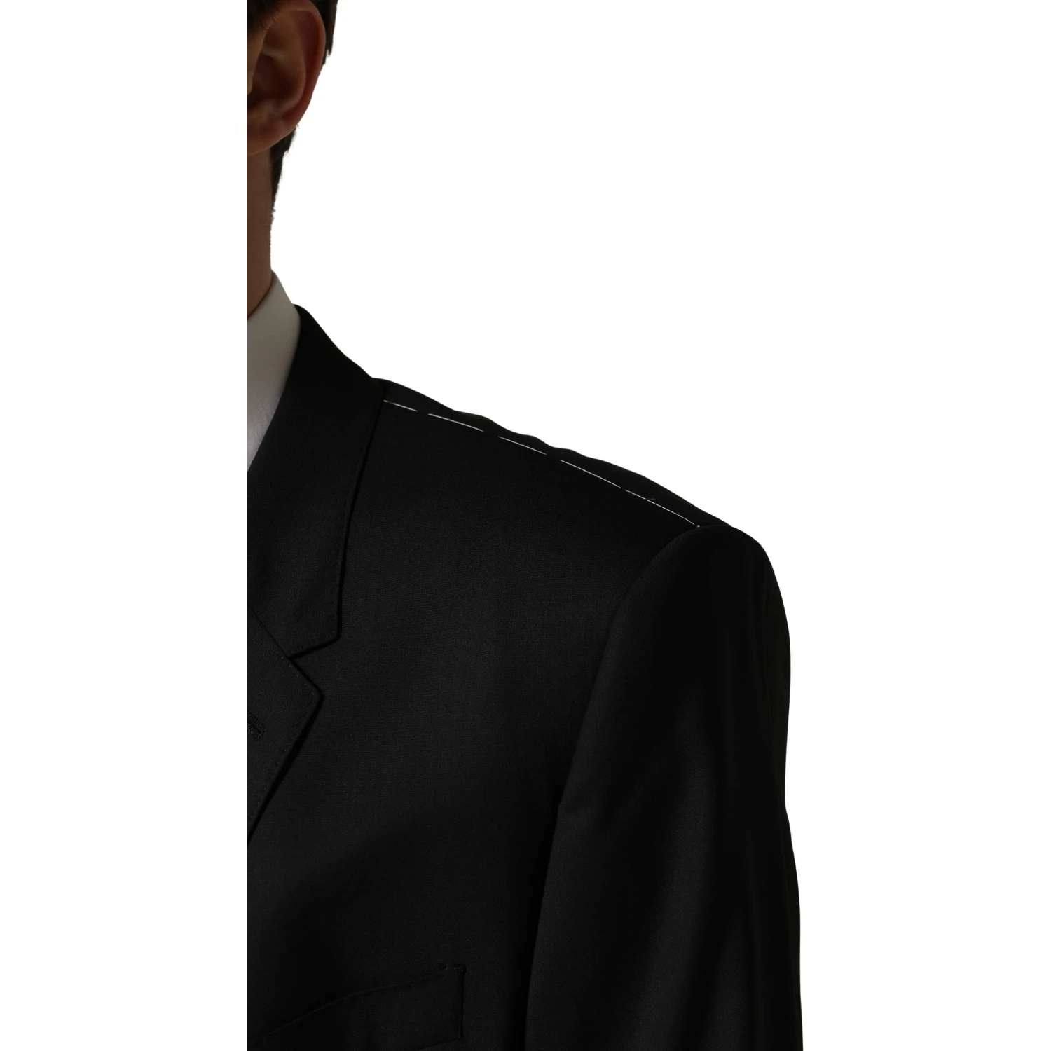 Black Single Breasted 2 Button Suit Jacket