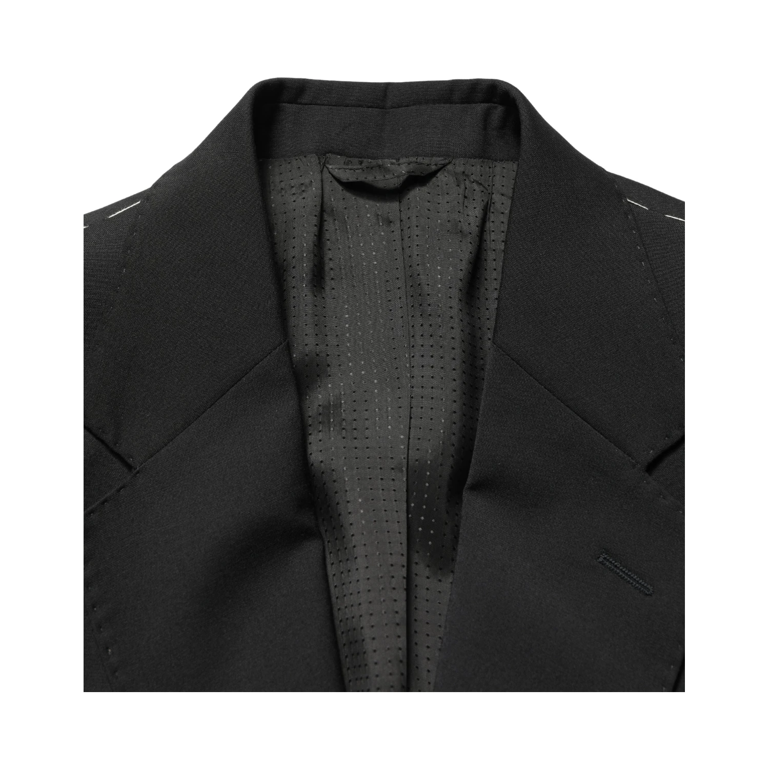 Black Polyester 2 Buttons Men Suit Jacket