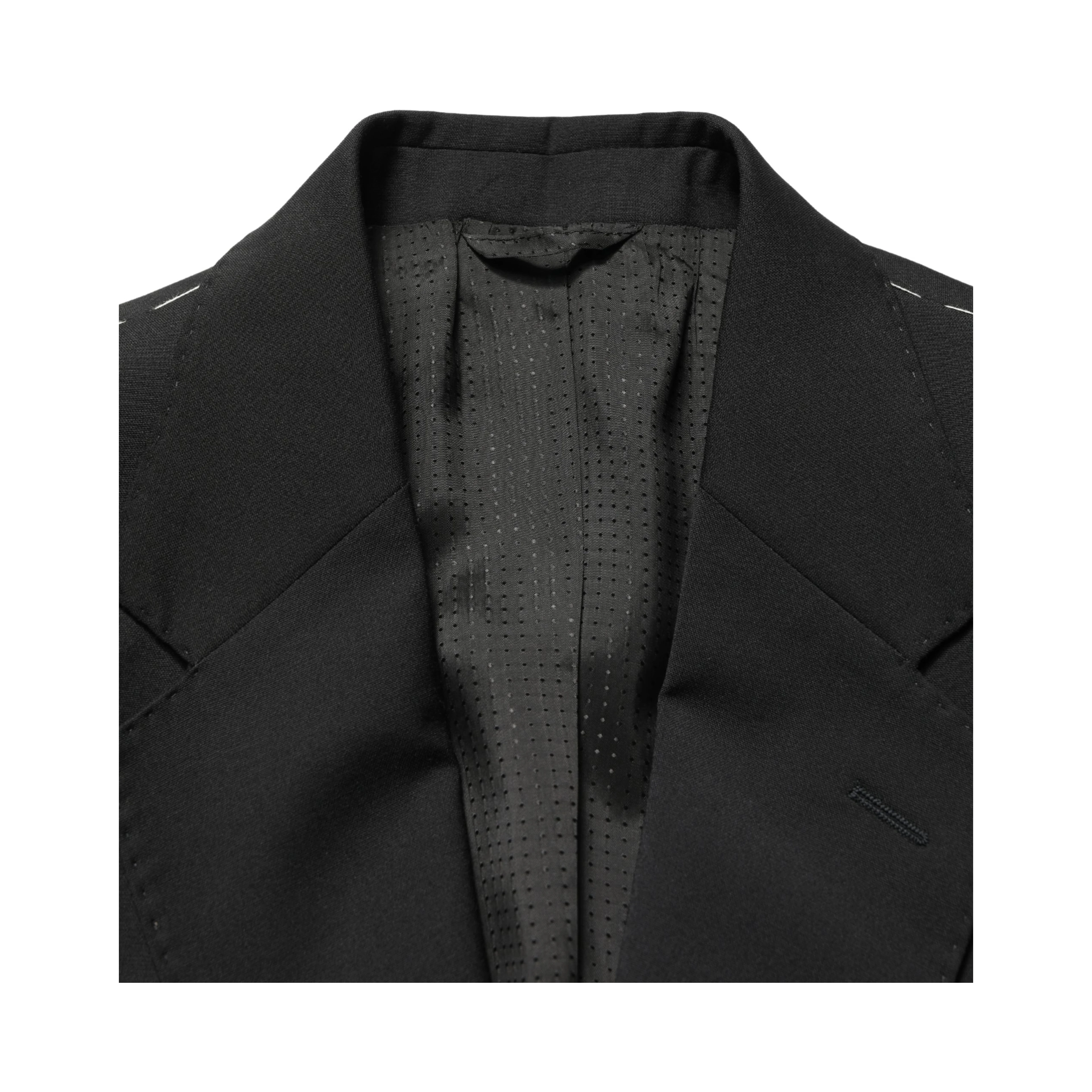 Black Polyester 2 Buttons Men Suit Jacket