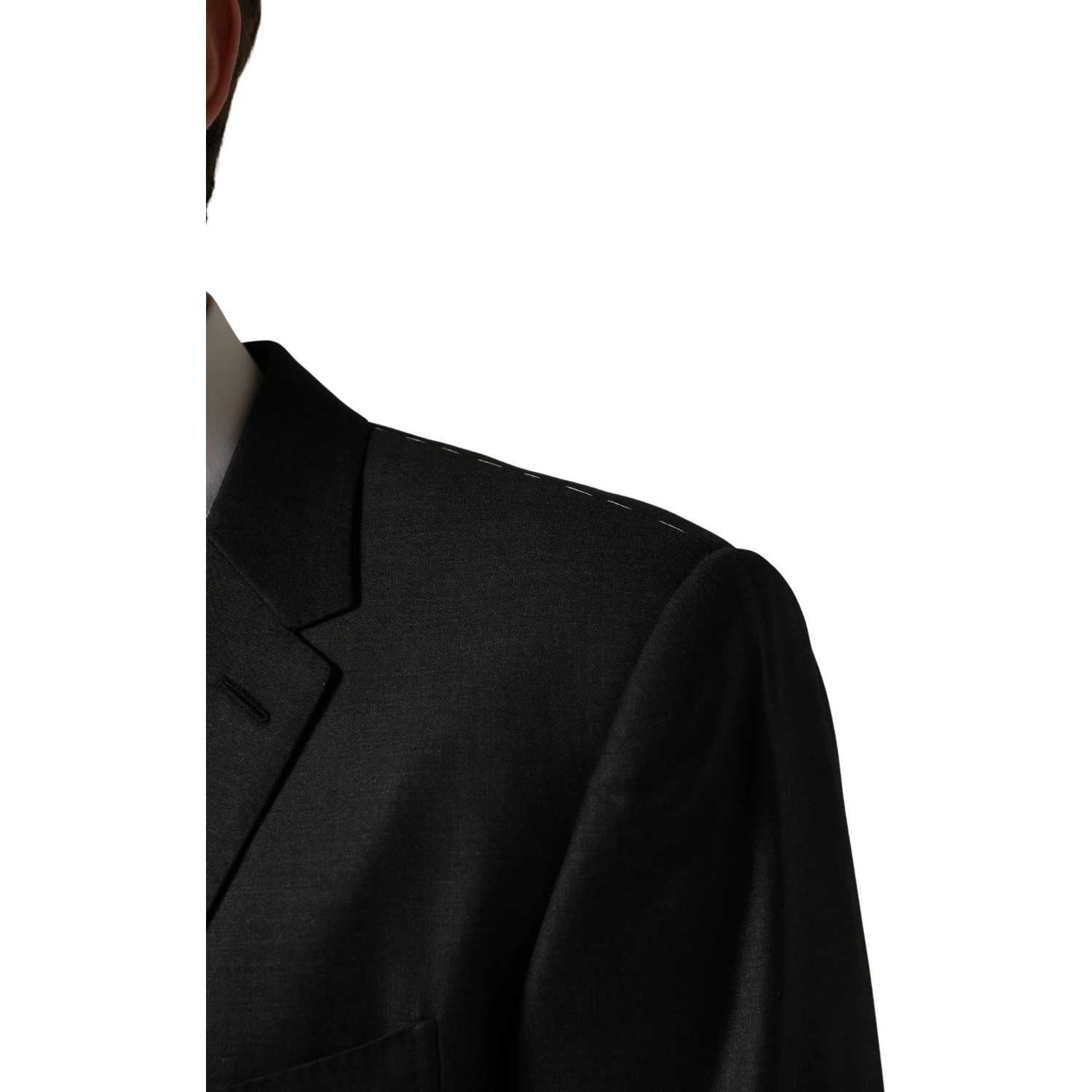Black Wool 2 Buttons Formal 3 Piece Men Suit