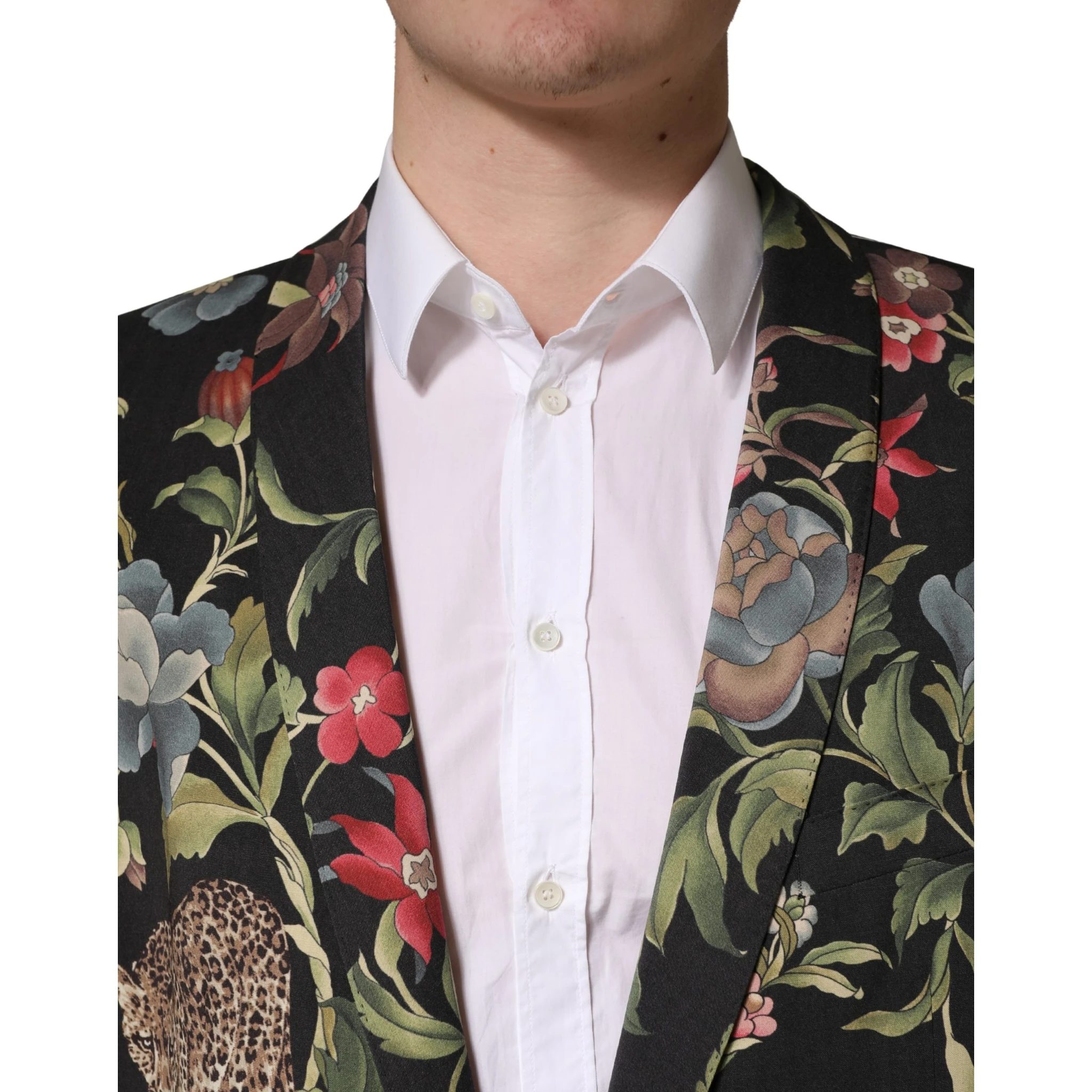 Multicolor Floral Leopard 1 Button Men Suit Jacket