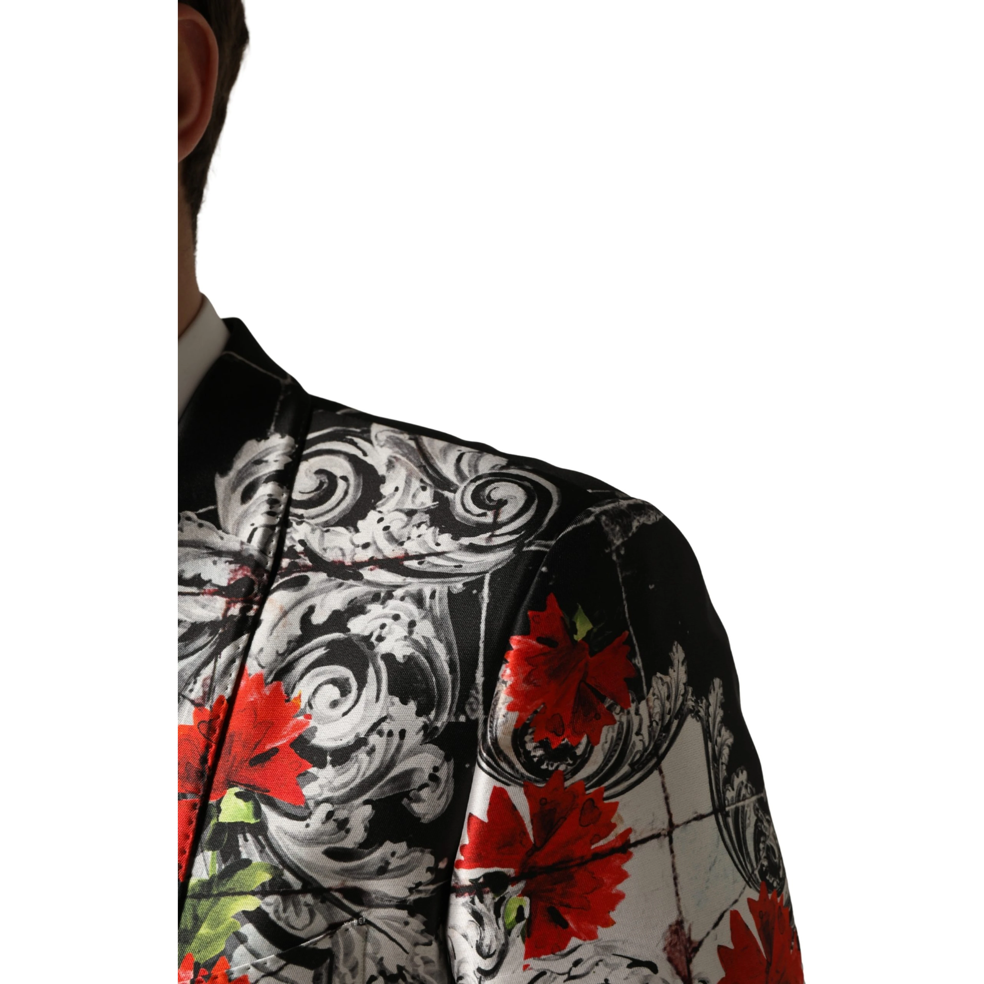 Black Floral 2 Buttons Formal 3 Piece Suit