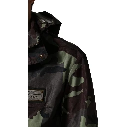 Multicolor Camouflage Hooded Bomber Jacket