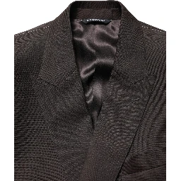 Dark Violet Wool Double Breasted Suit Jacket