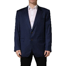 Blue Single Breasted 2 Button Suit Jacket