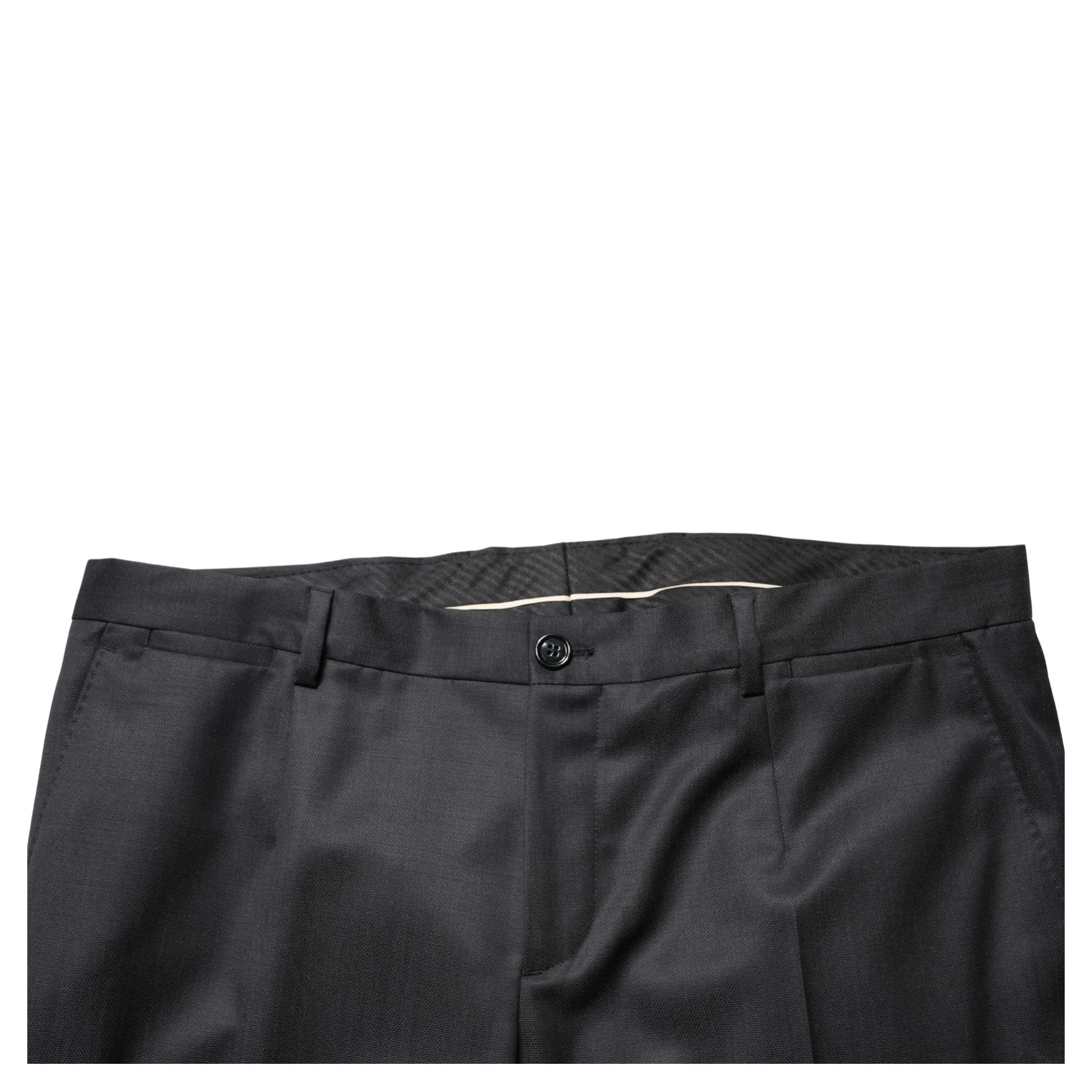 Black Wool 2 Buttons Formal 2 Piece Suit