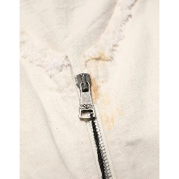 Off White Cotton FullZip Denim Blouson Jacket