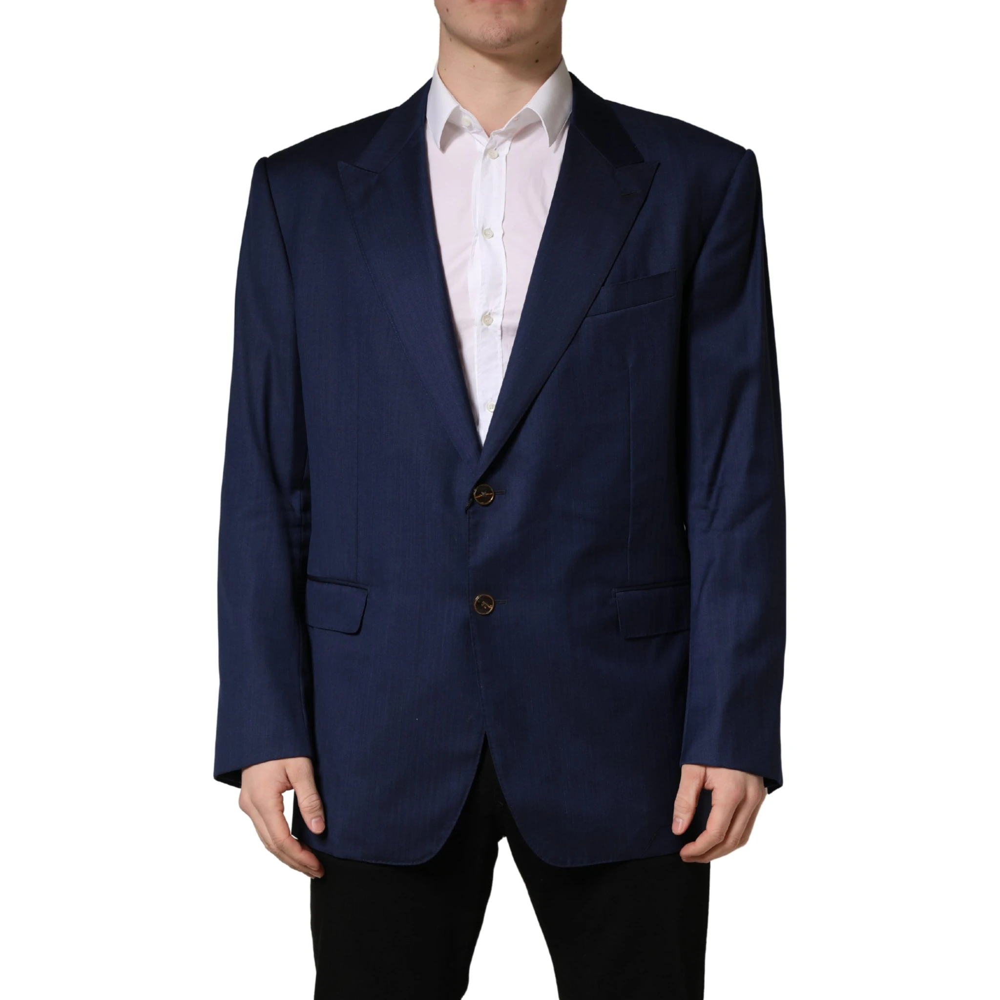 Blue Single Breasted 2 Button Suit Jacket