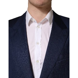 Blue Single Breasted 2 Button Suit Jacket