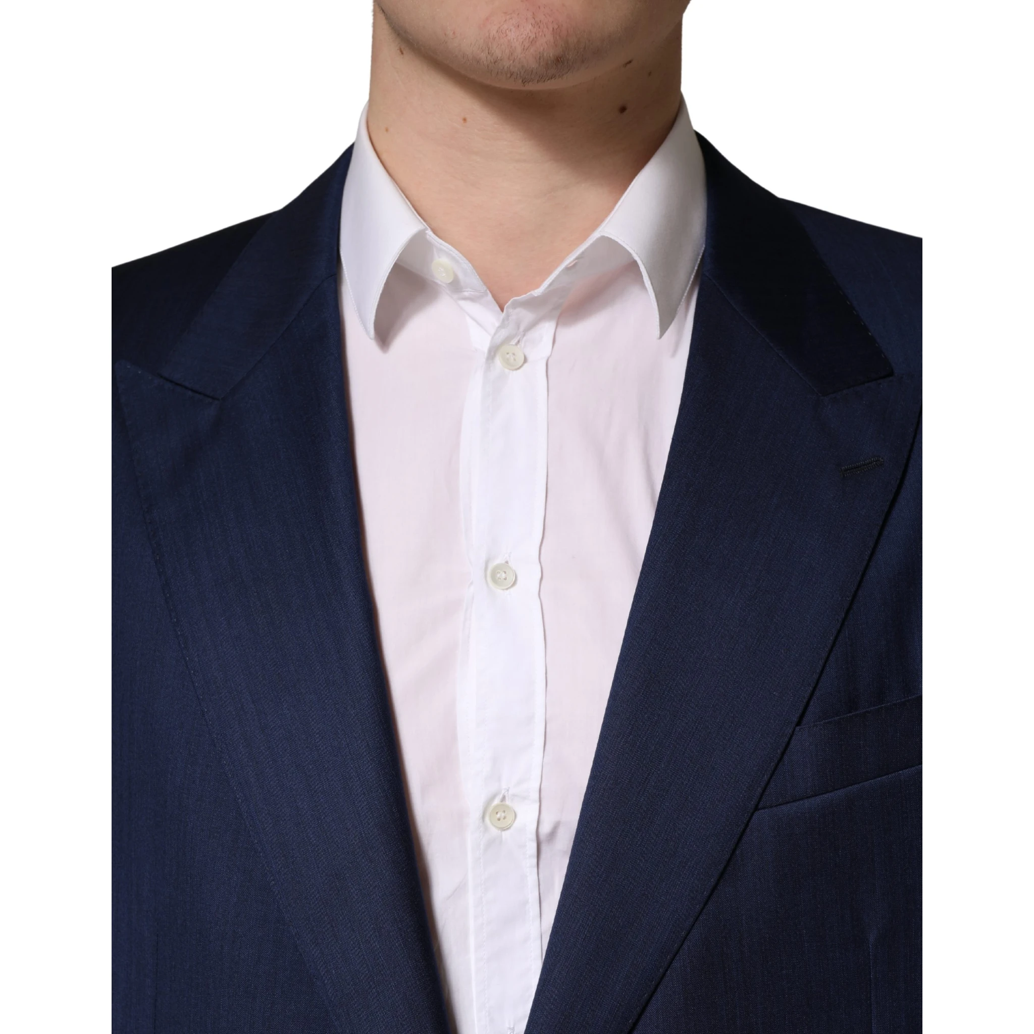 Blue Single Breasted 2 Button Suit Jacket