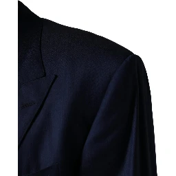 Blue Single Breasted 2 Button Suit Jacket