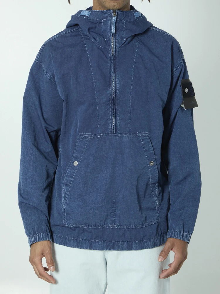 Hollow Fibre Indigo-TC anorak jacket