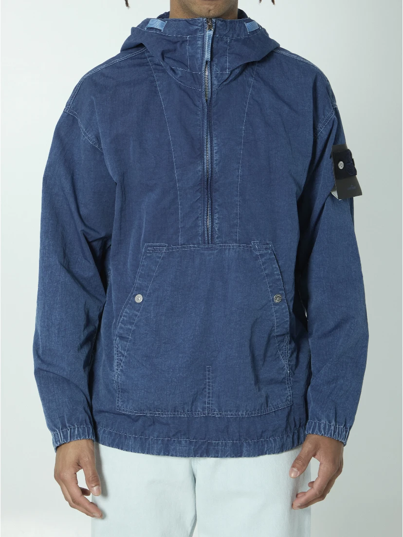 Hollow Fibre Indigo-TC anorak jacket