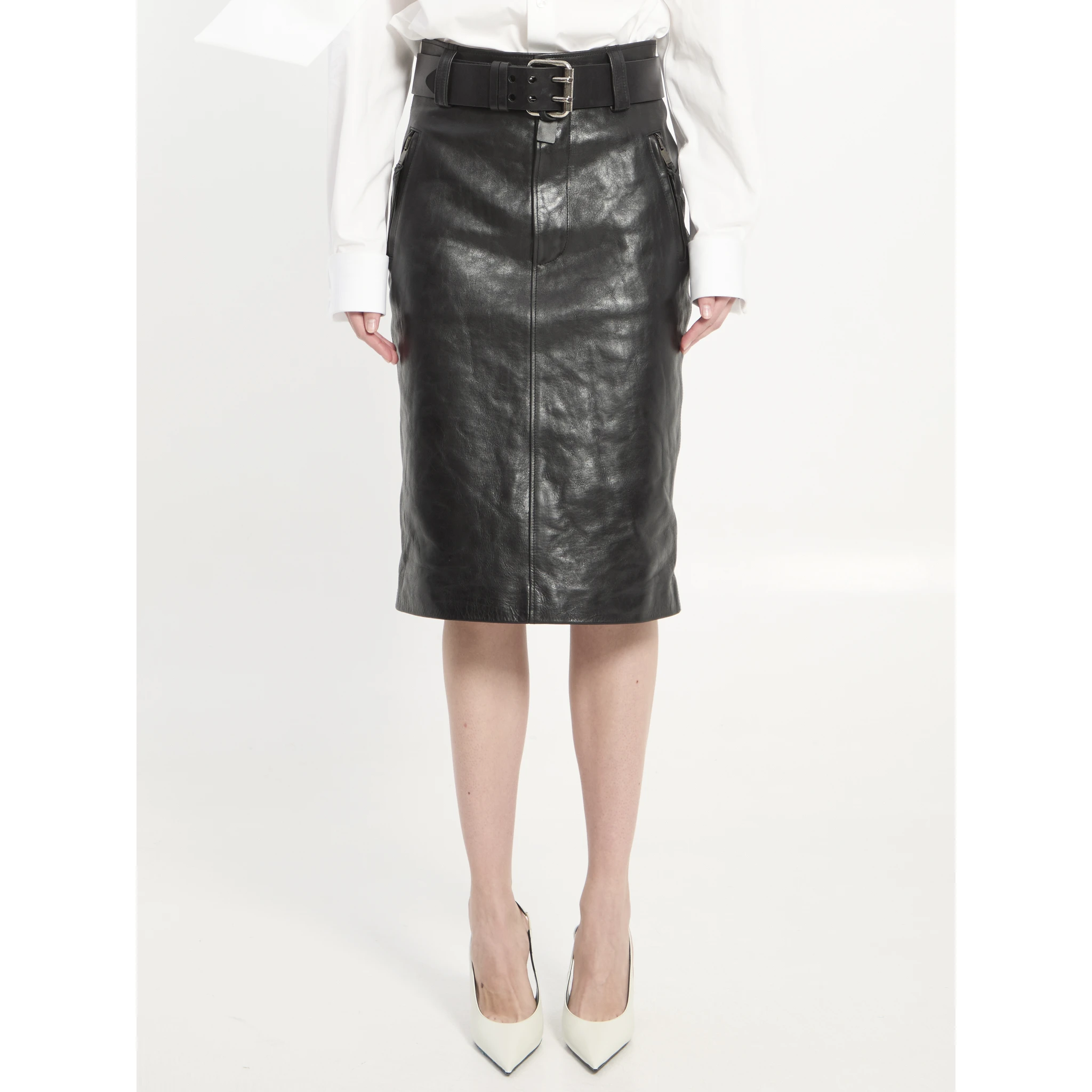 Pencil skirt with belt