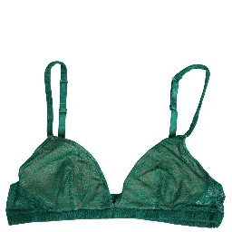 Green Nylon Stretch Soft Cup Brassiere Underwear