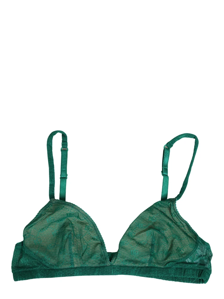 Green Nylon Stretch Soft Cup Brassiere Underwear