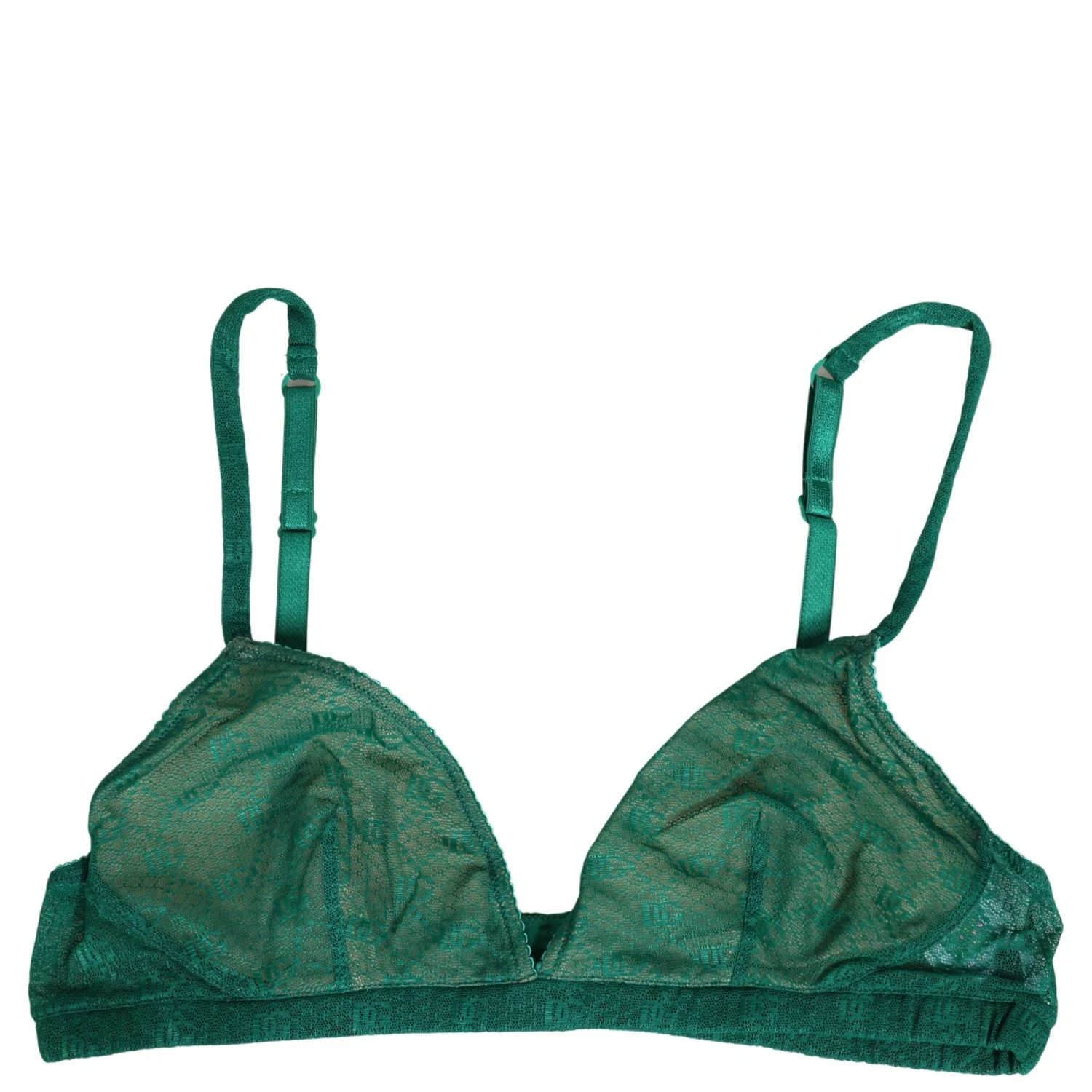 Green Nylon Stretch Soft Cup Brassiere Underwear