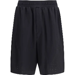 Black Polyester Bermuda Shorts
