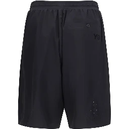 Black Polyester Bermuda Shorts