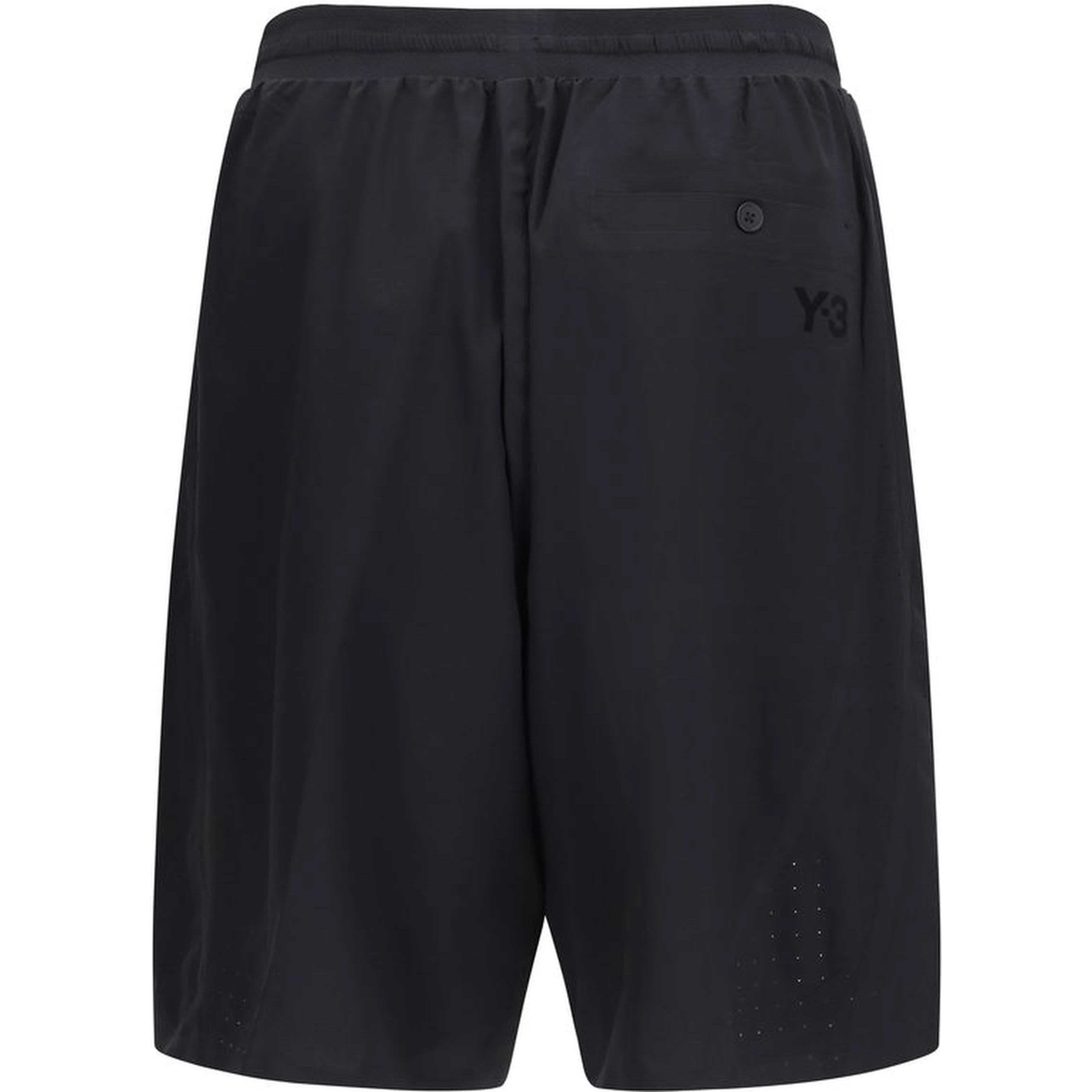 Black Polyester Bermuda Shorts