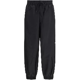 Black Nylon Casual Pants