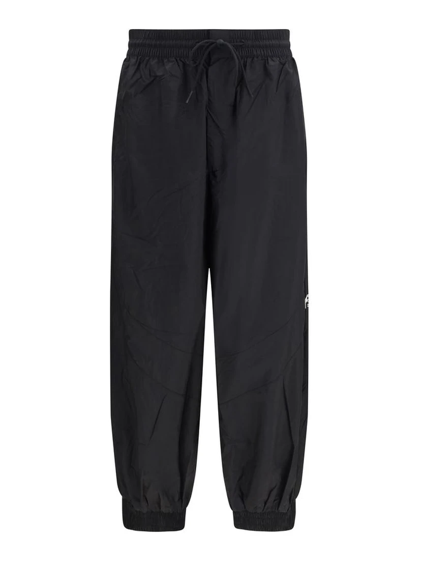 Black Nylon Casual Pants