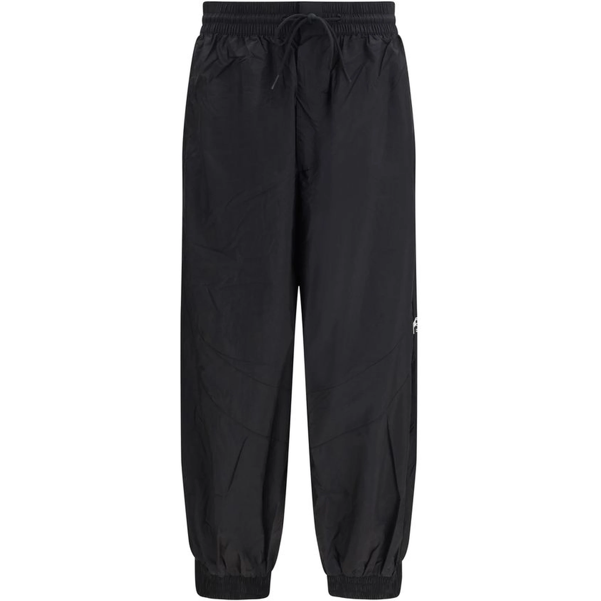 Black Nylon Casual Pants