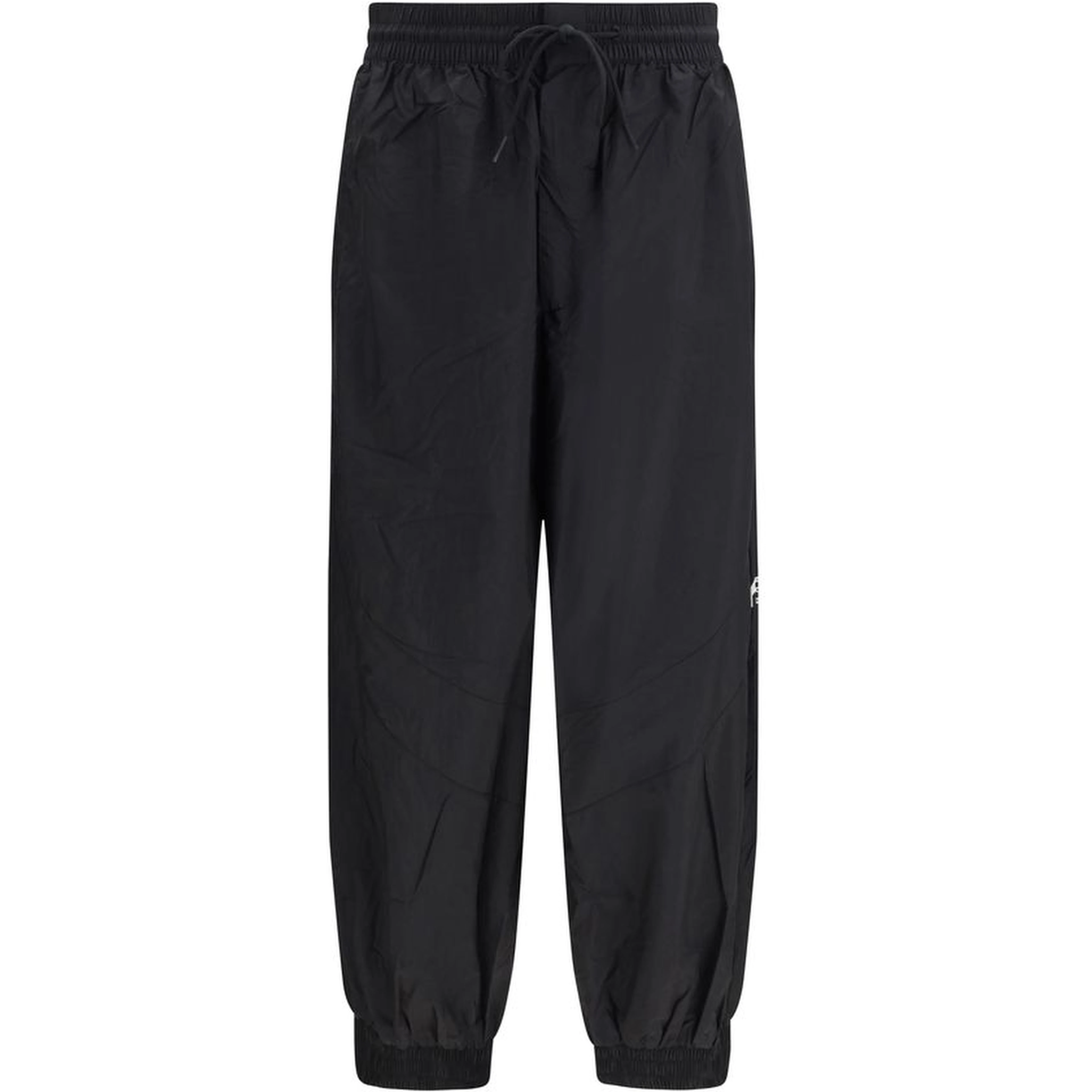 Black Nylon Casual Pants