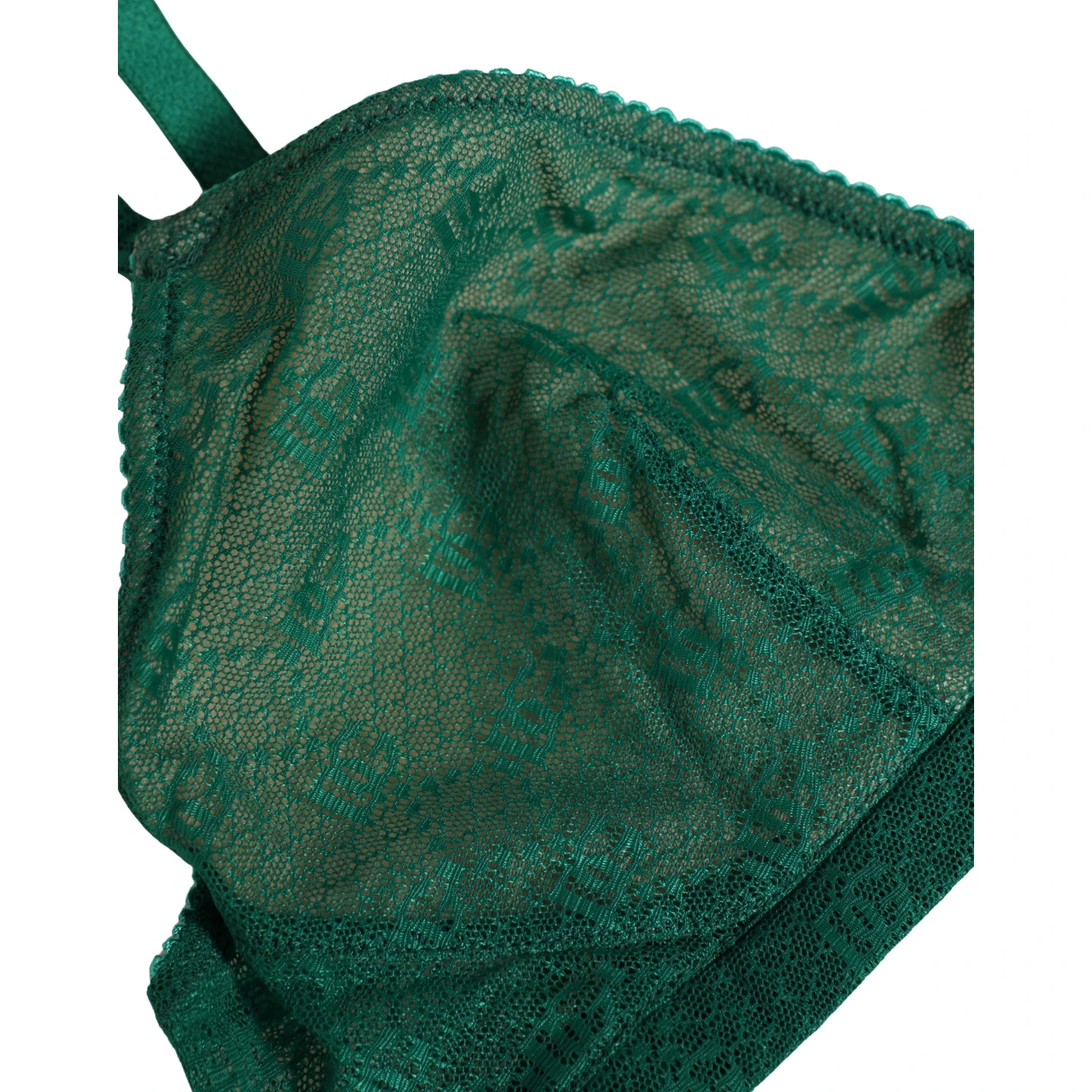 Green Nylon Stretch Soft Cup Brassiere Underwear