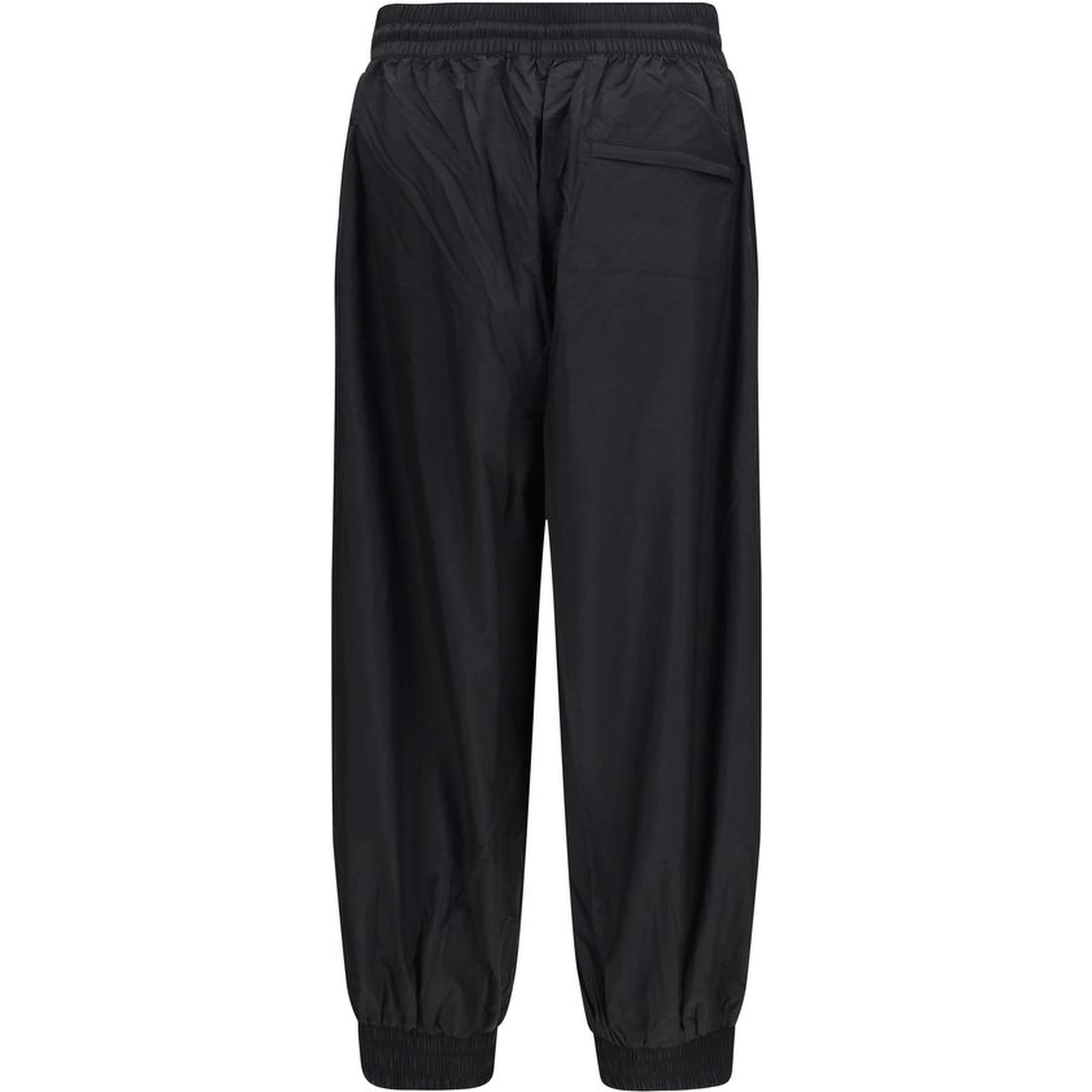 Black Nylon Casual Pants
